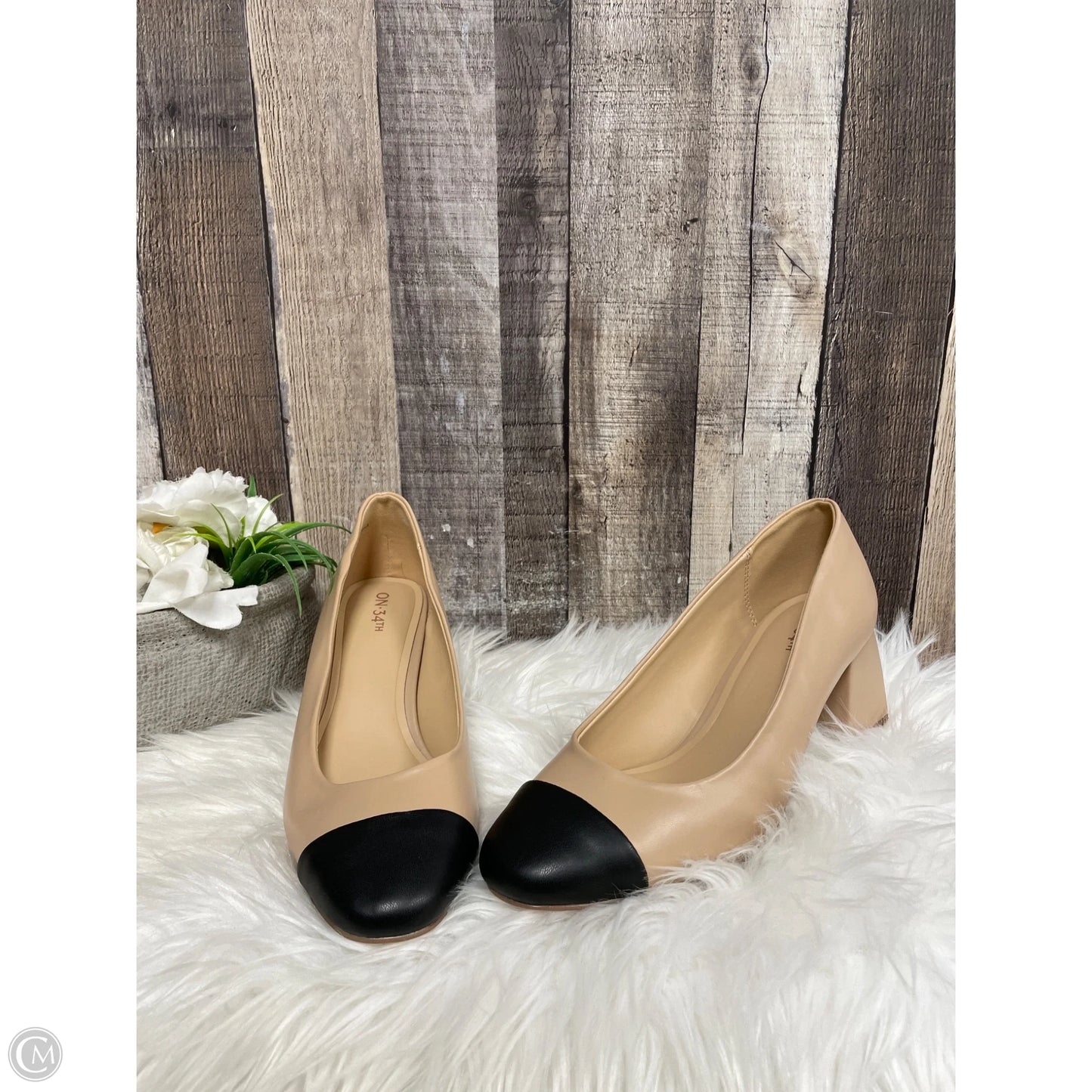 Shoes Heels Block By Cme In Beige, Size: 9.5