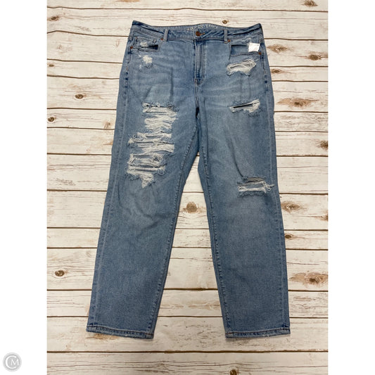 Jeans Boyfriend By American Eagle In Blue Denim, Size: 16