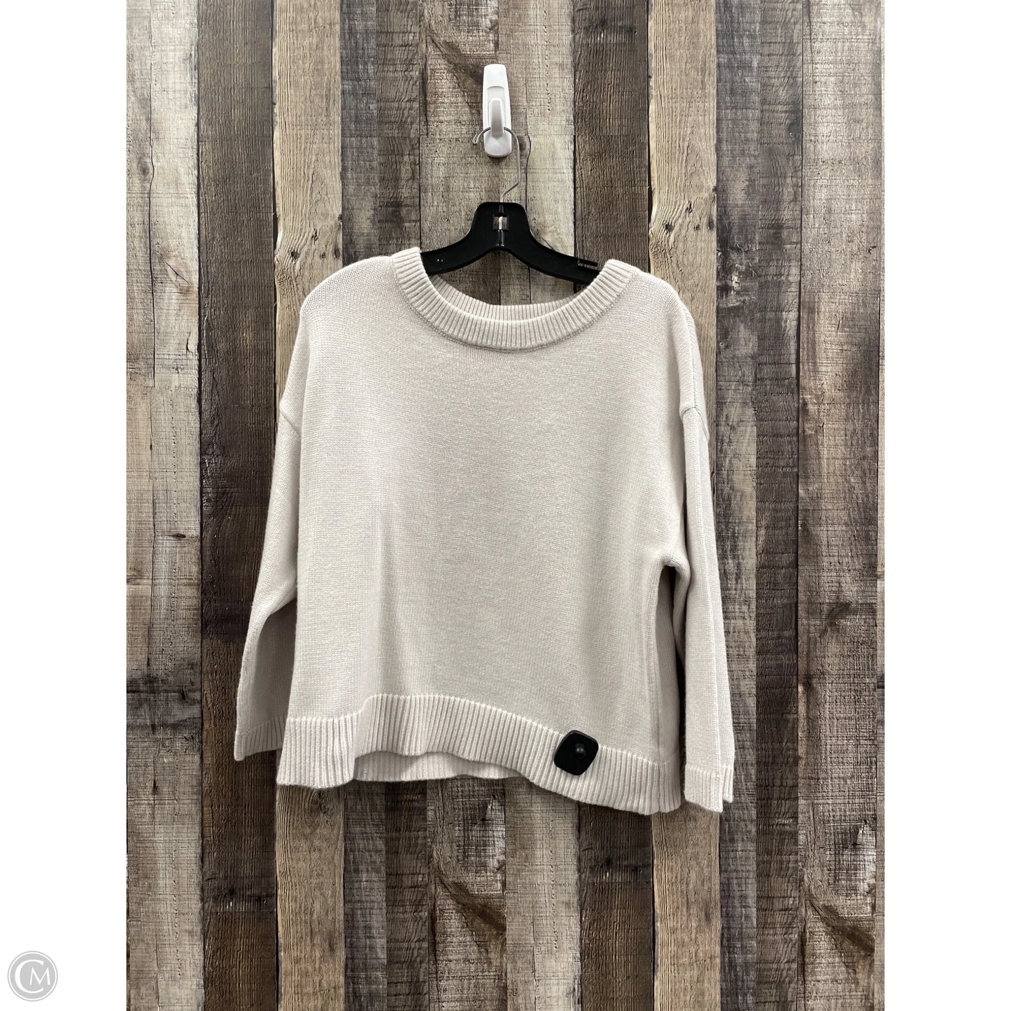 Sweater By Tahari By Arthur Levine In Cream, Size: L