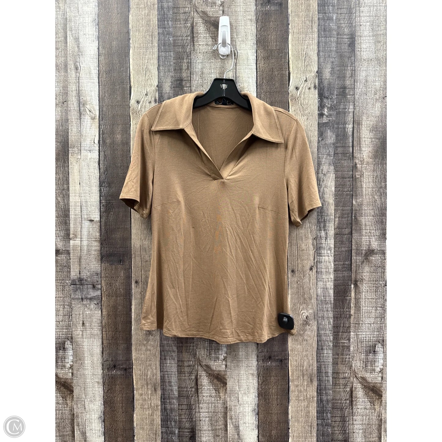 Top Short Sleeve By Cme In Brown, Size: Xxs