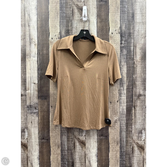 Top Short Sleeve By Cme In Brown, Size: Xxs