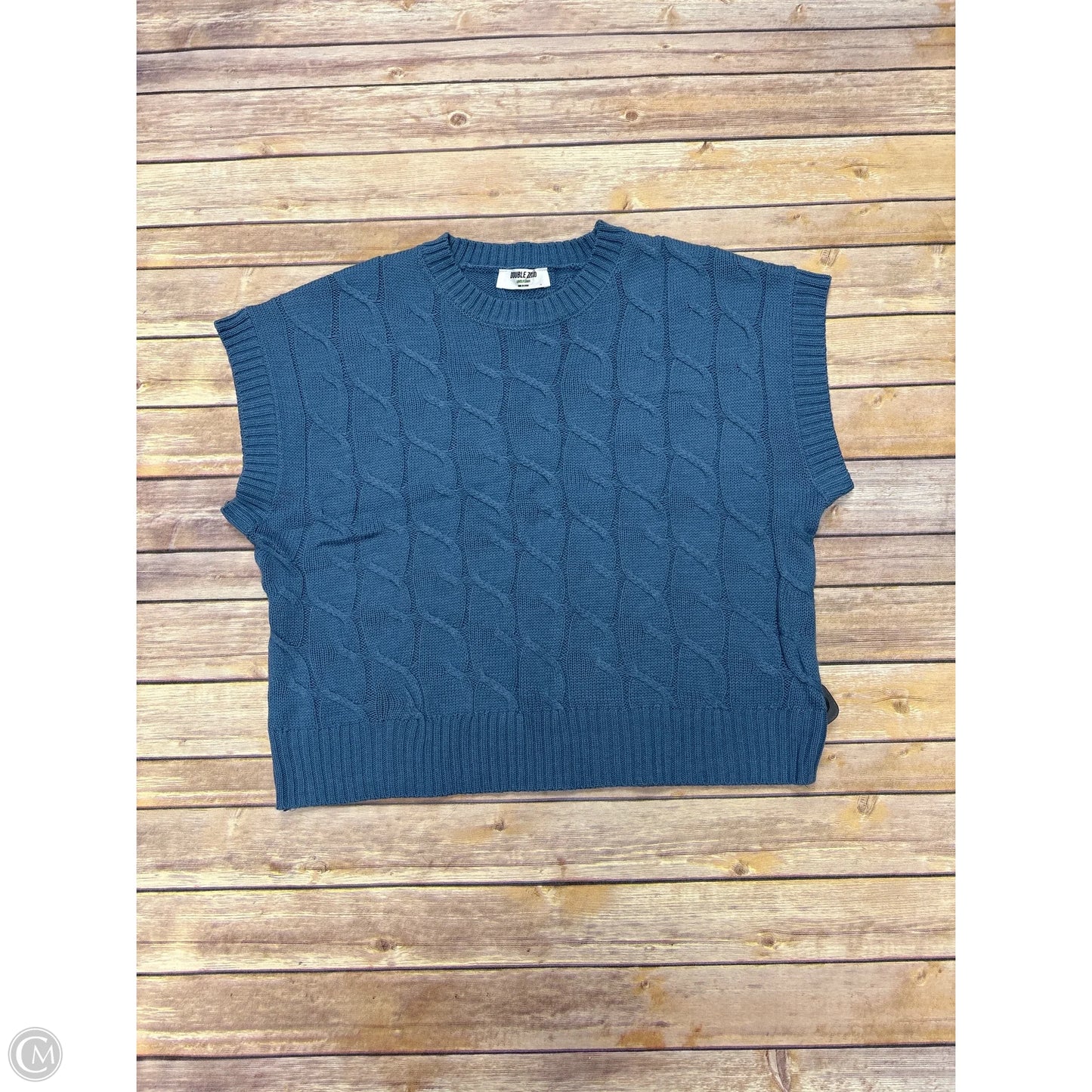 Sweater Short Sleeve By Double Zero In Blue, Size: L