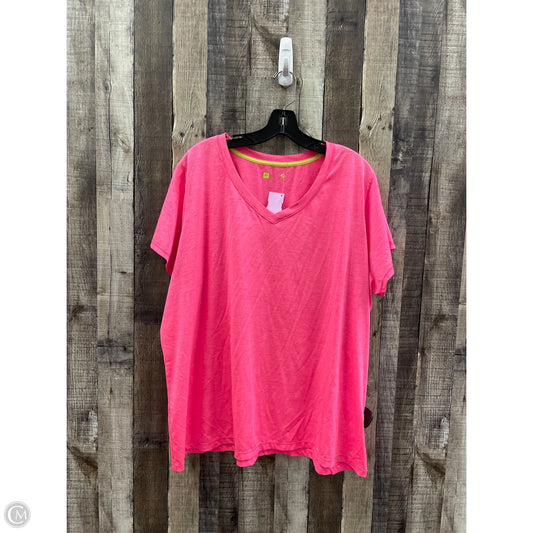 Athletic Top Short Sleeve By Xersion In Pink, Size: 3x
