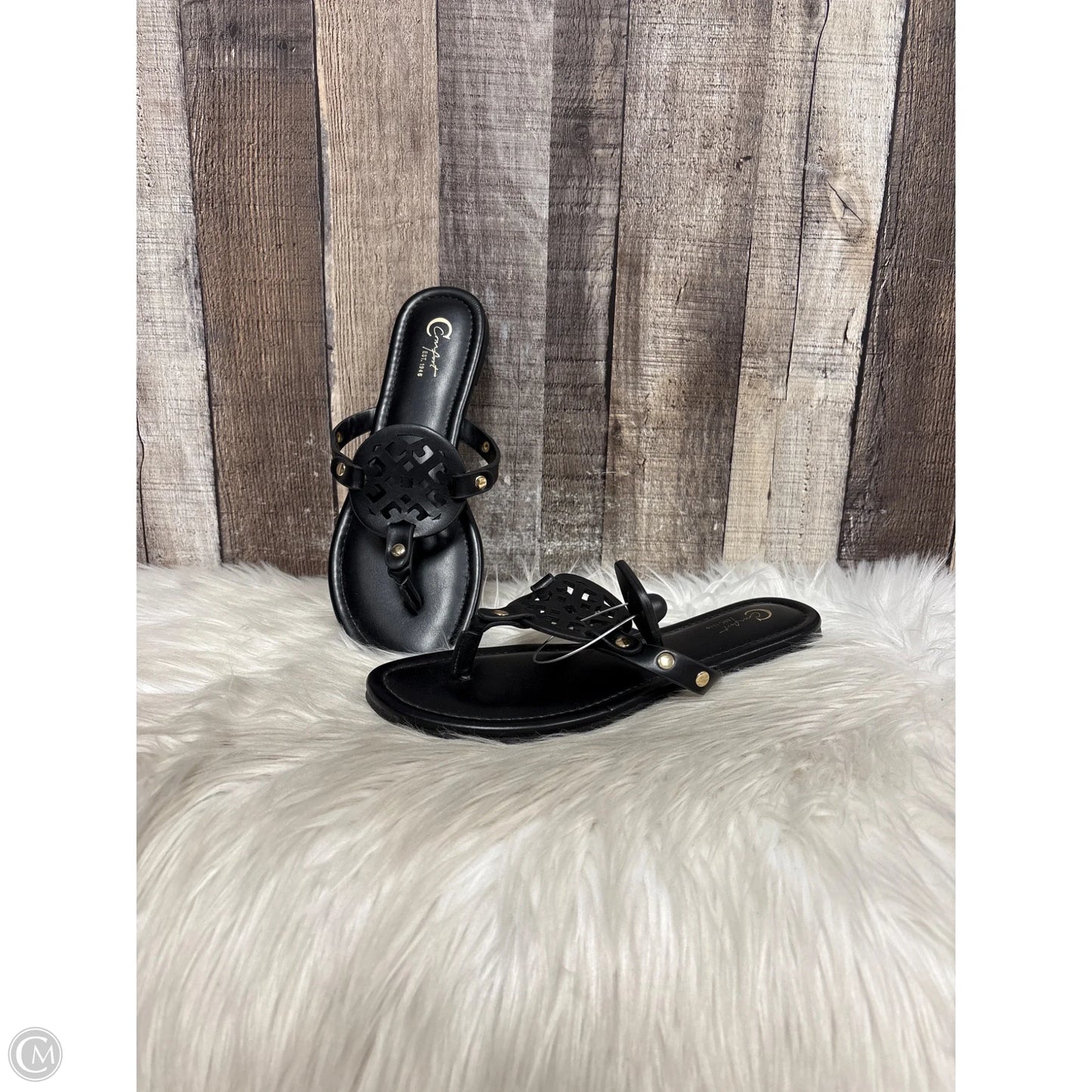 Sandals Flats By Comfort Casual In Black, Size: 8