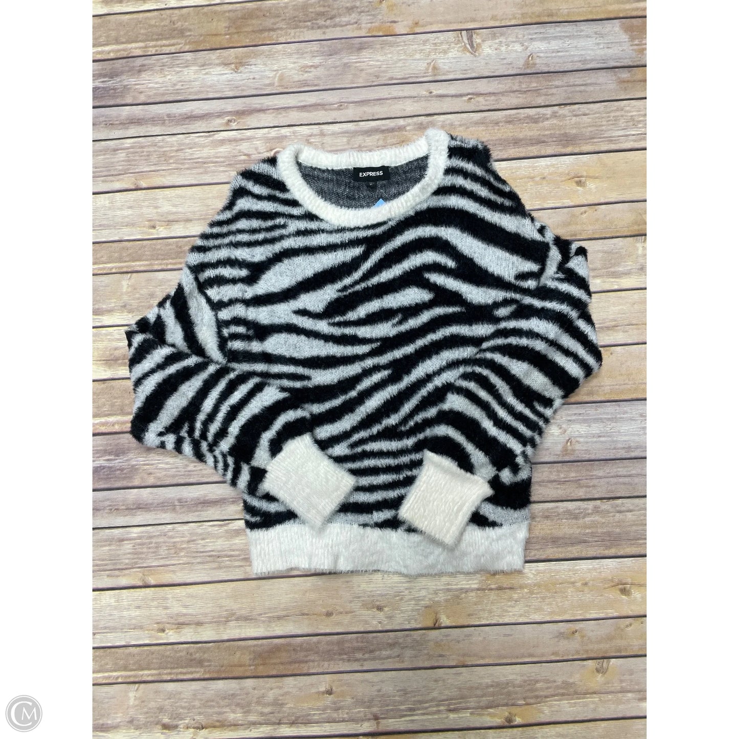 Sweater By Express In Zebra Print, Size: Sp