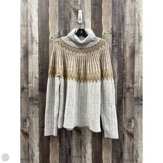Sweater By Evereve In Brown & Grey, Size: L