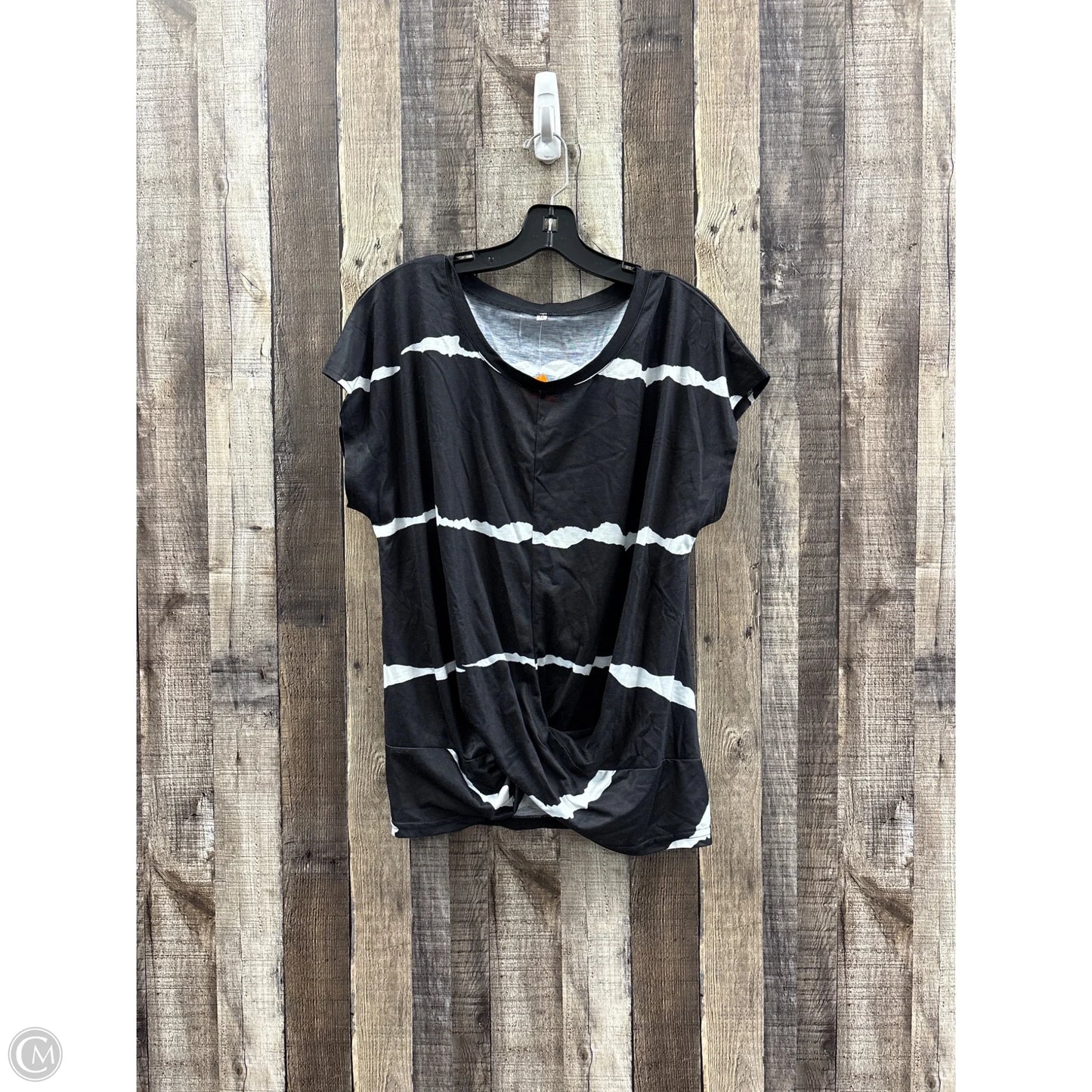 Top Short Sleeve By Cmf In Black & White, Size: Xl
