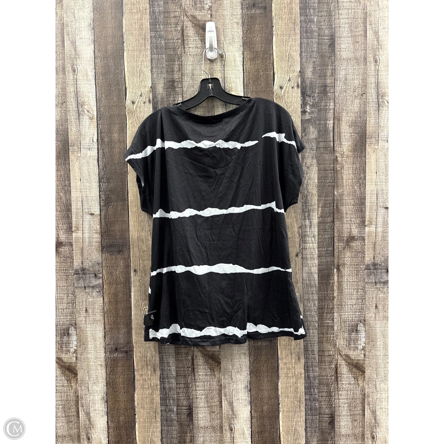 Top Short Sleeve By Cmf In Black & White, Size: Xl