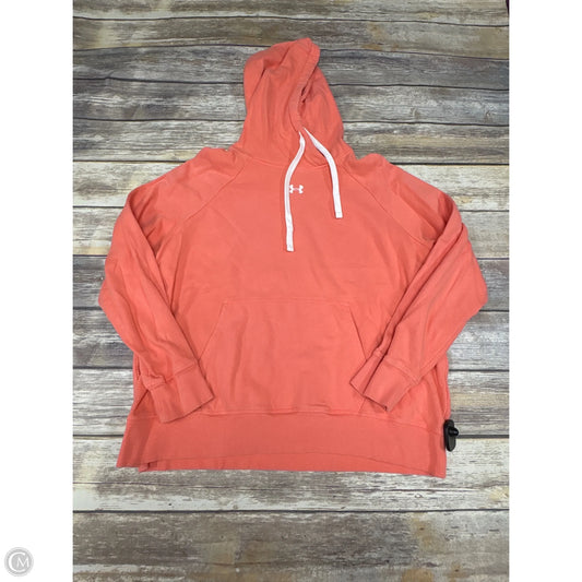 Sweatshirt Hoodie By Under Armour In Peach, Size: Xl
