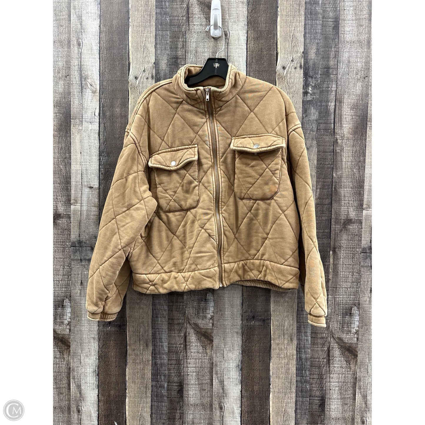 Jacket Puffer & Quilted By Forever 21 In Tan, Size: M