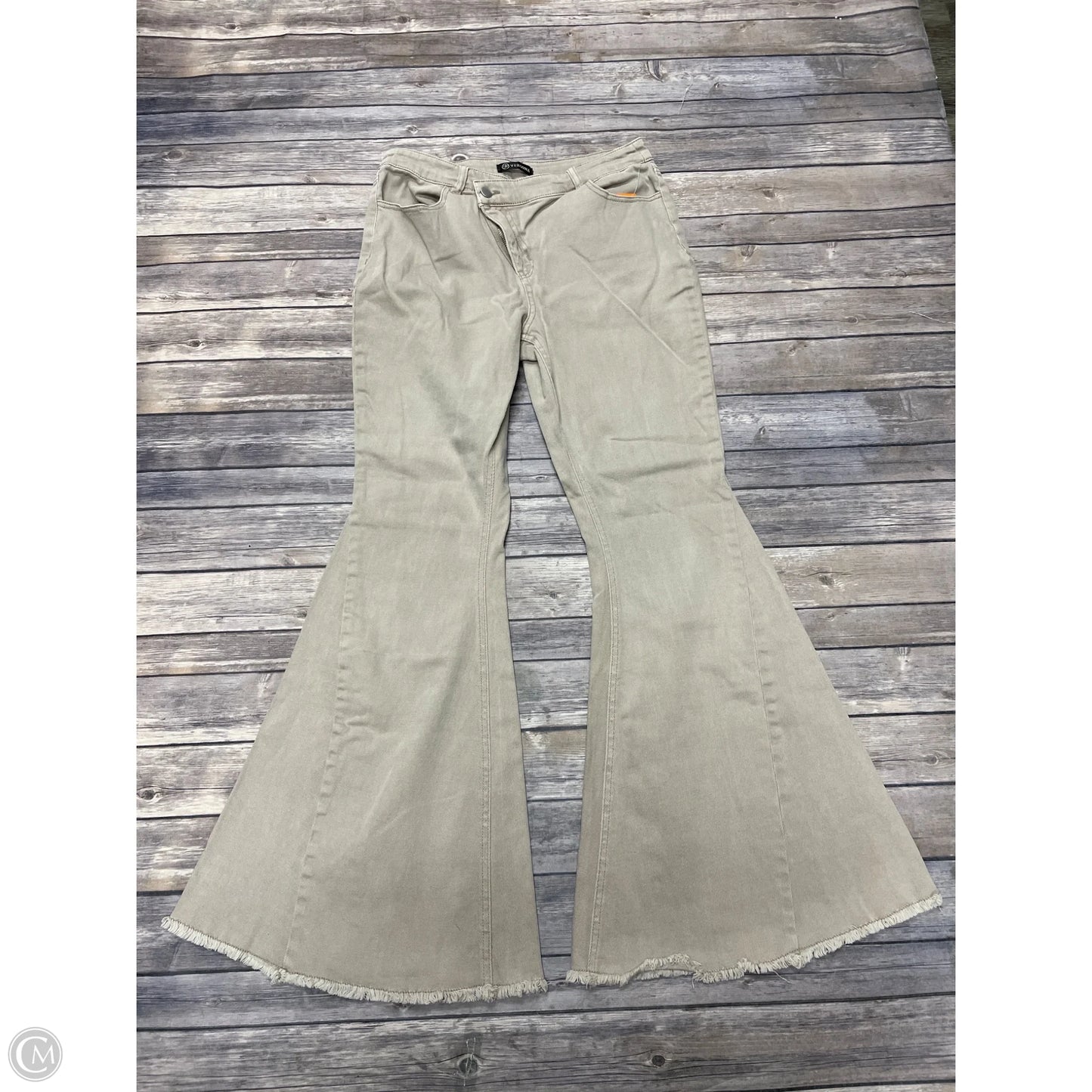 Jeans Flared By Versona In Tan, Size: 8
