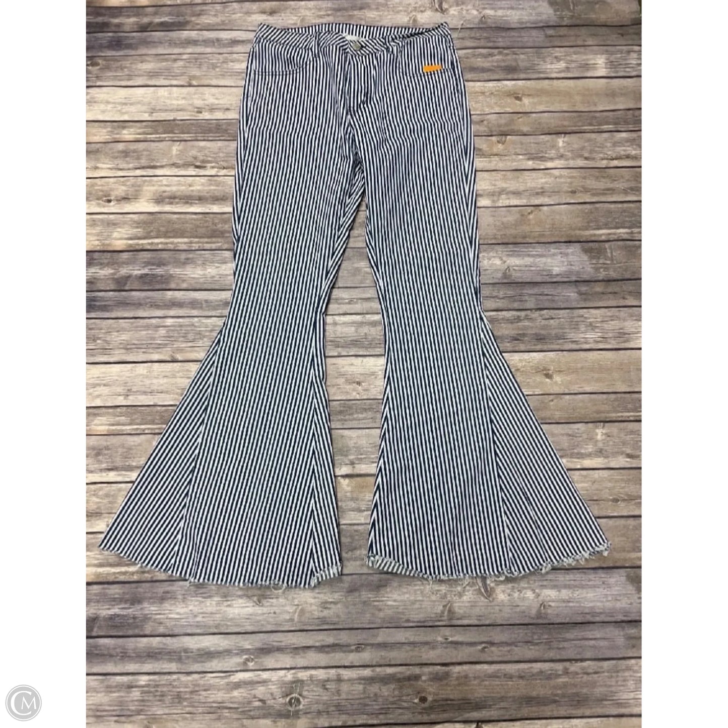 Jeans Flared By Cme In Striped Pattern, Size: L