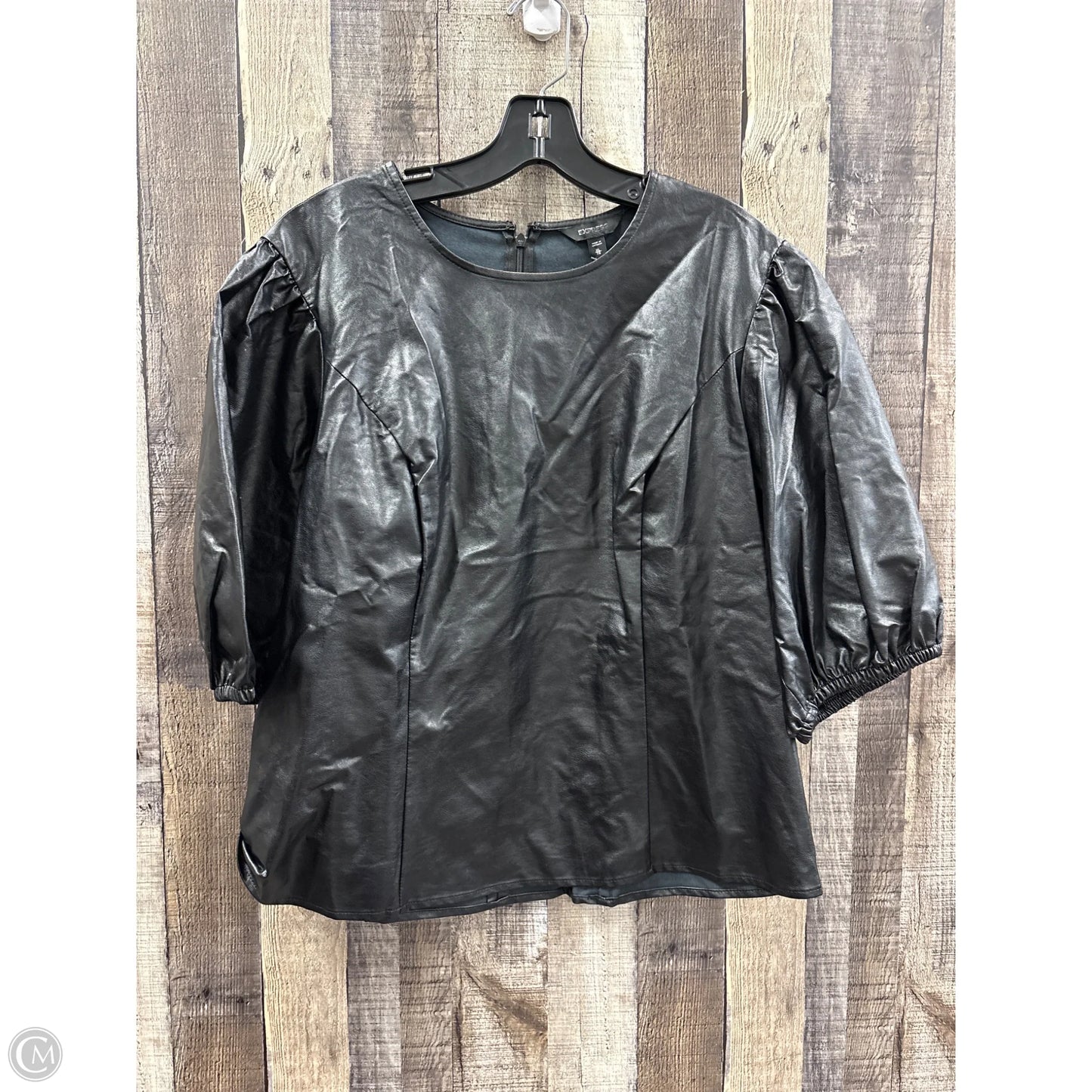 Top Short Sleeve By Express In Black, Size: Xl