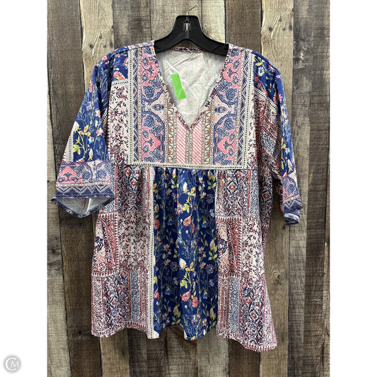 Top Short Sleeve By Cme In Multi-colored, Size: 2x