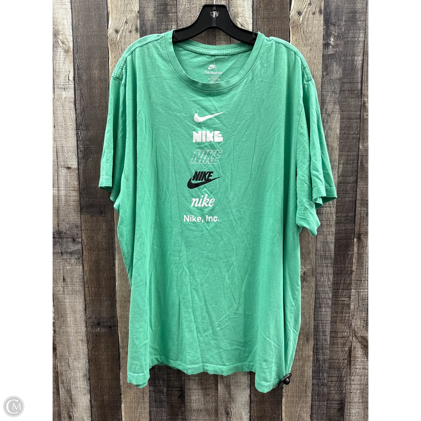 Top Short Sleeve By Nike In Green, Size: 3x