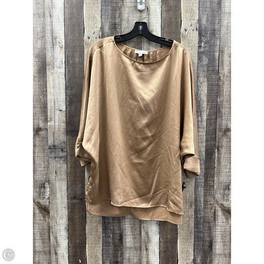 Top 3/4 Sleeve By She + Sky In Tan, Size: 1x