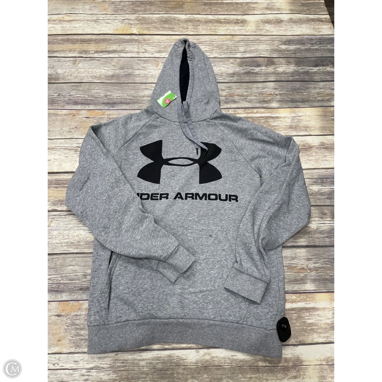 Sweatshirt Hoodie By Under Armour In Grey, Size: M