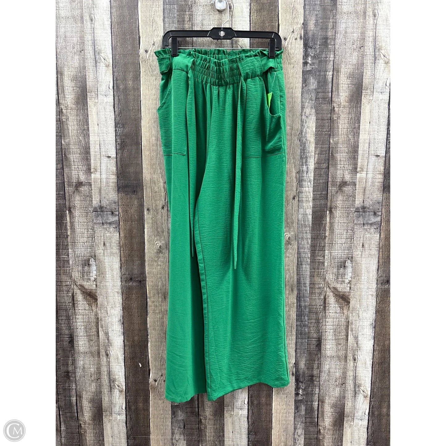 Pants Wide Leg By Cme In Green, Size: Xl