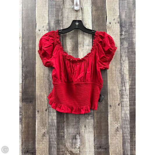 Top Short Sleeve By Hollister In Red, Size: L