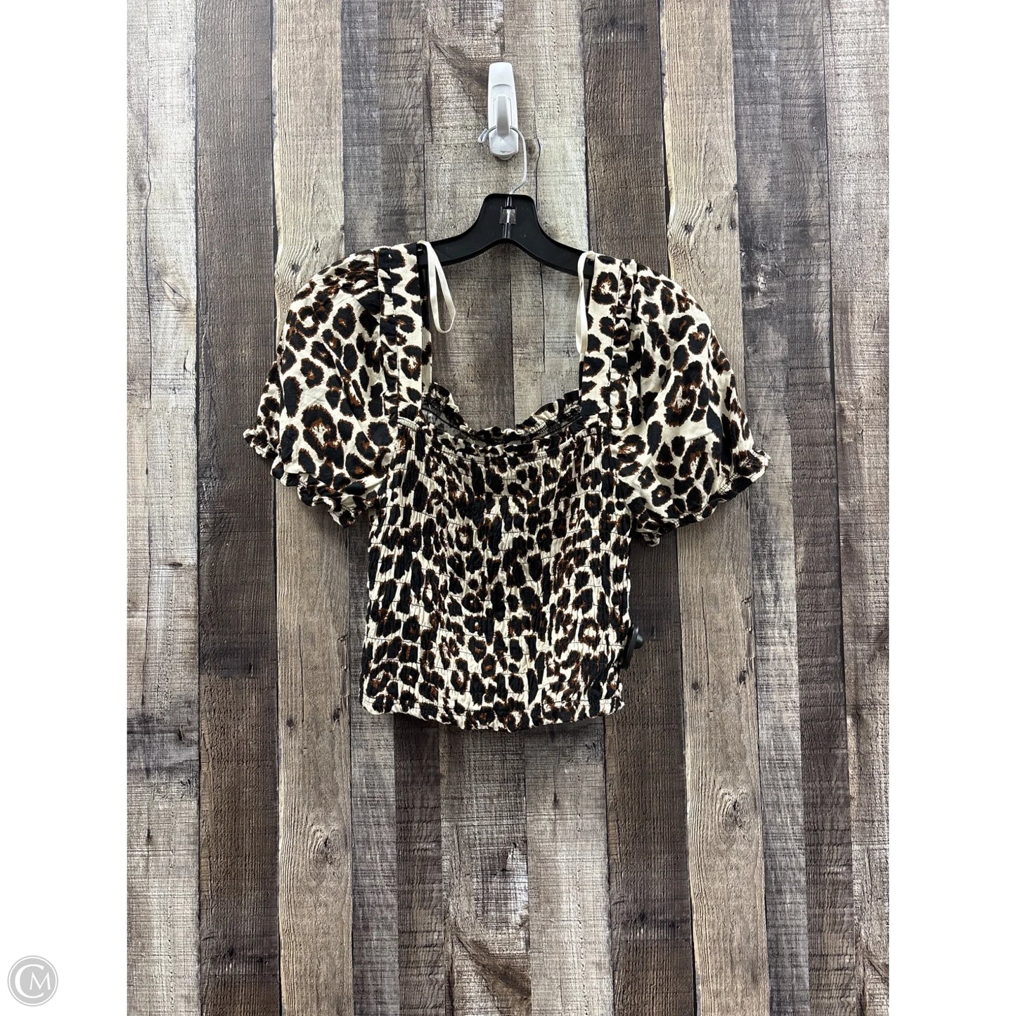 Top Short Sleeve By Monteau In Animal Print, Size: M