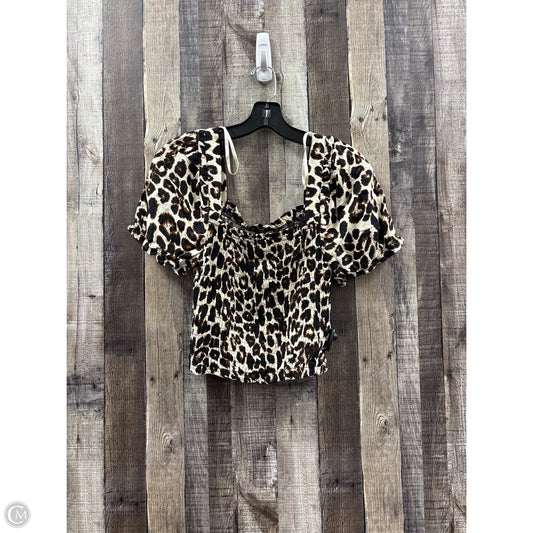 Top Short Sleeve By Monteau In Animal Print, Size: M