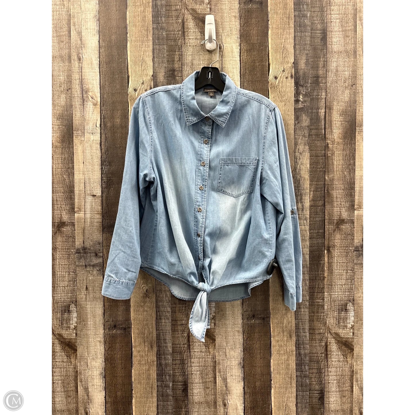 Top Long Sleeve By Roz And Ali In Blue, Size: M