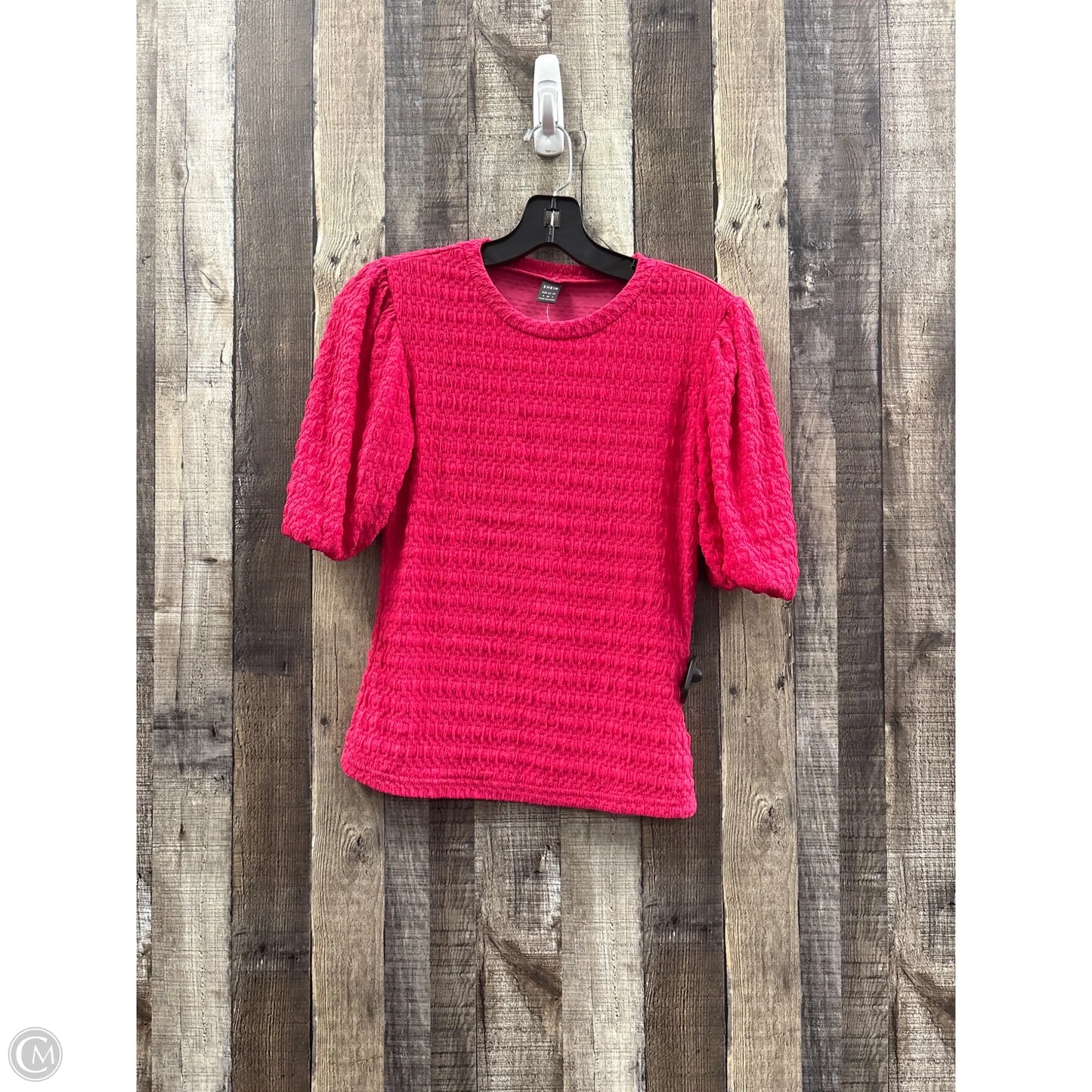 Top Short Sleeve By Shein In Pink, Size: S
