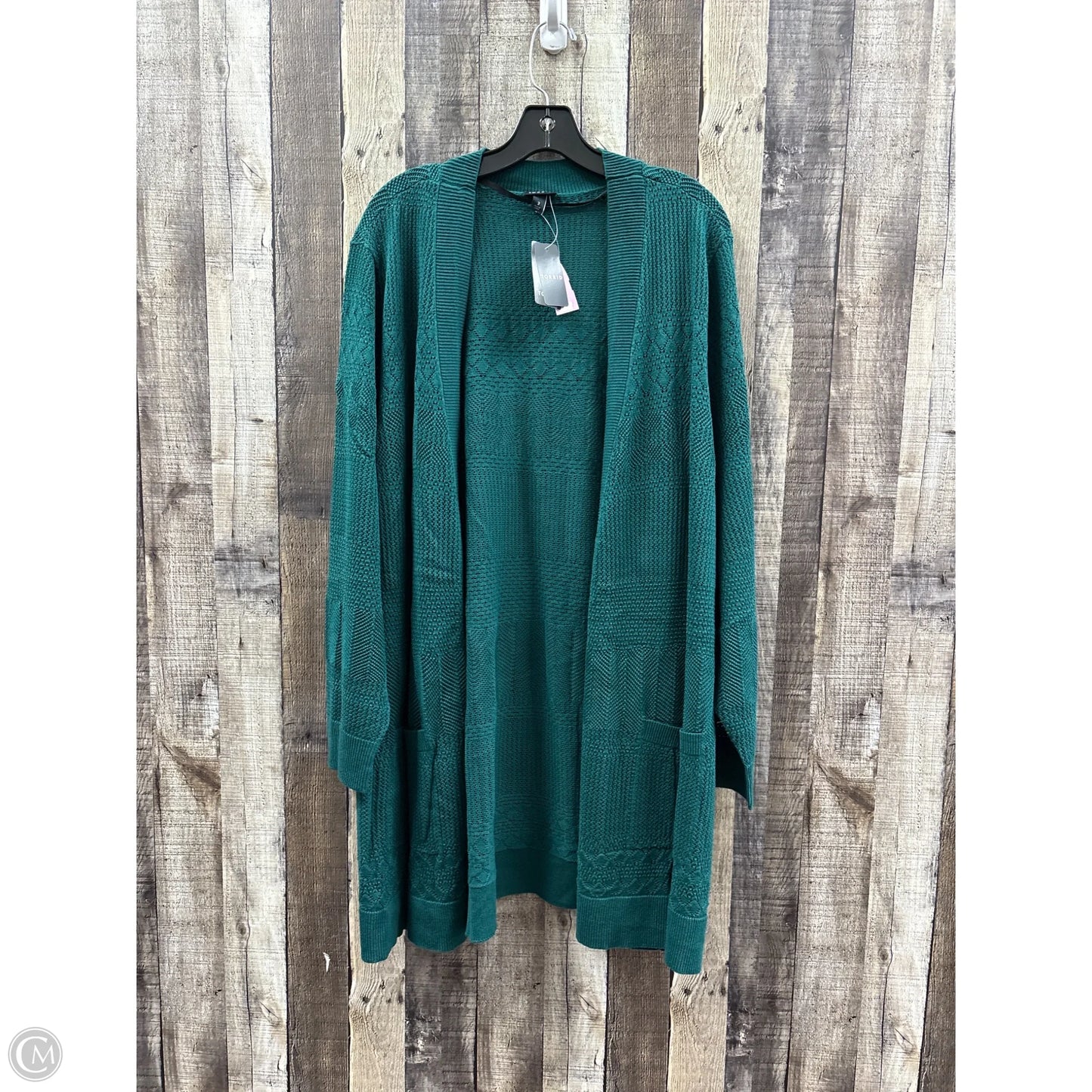 Sweater Cardigan By Torrid In Green, Size: 3x