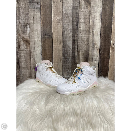 Shoes Luxury Designer By Jordan In White & Yellow, Size: 9