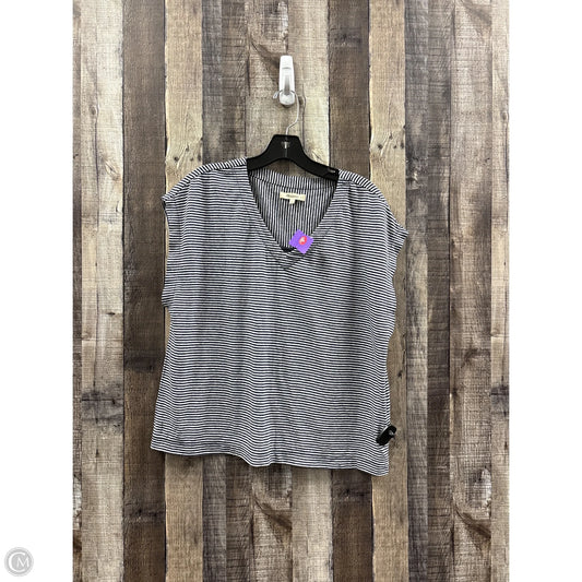 Top Short Sleeve By Madewell In Striped Pattern, Size: M