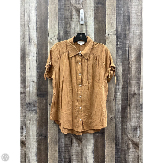 Top Short Sleeve By Bohme In Tan, Size: S