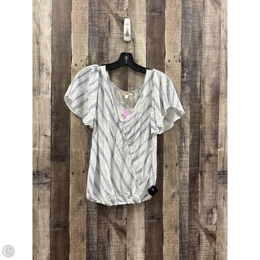 Top Short Sleeve By Rebellion In Blue & White, Size: S