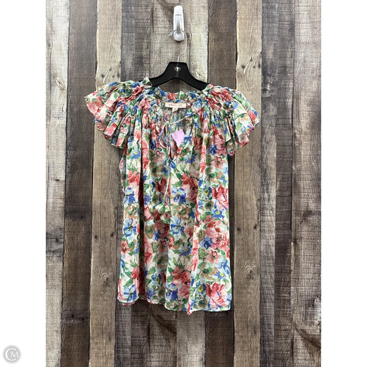 Top Short Sleeve By Philosophy In Floral Print, Size: M
