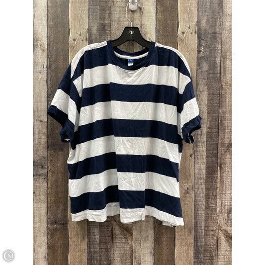 Top Short Sleeve By Old Navy In Blue & White, Size: 2x