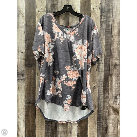 Top Short Sleeve By Cme In Floral Print, Size: 3x