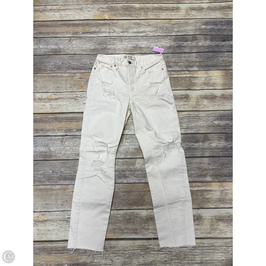 Jeans Straight By Free People In Cream, Size: 4