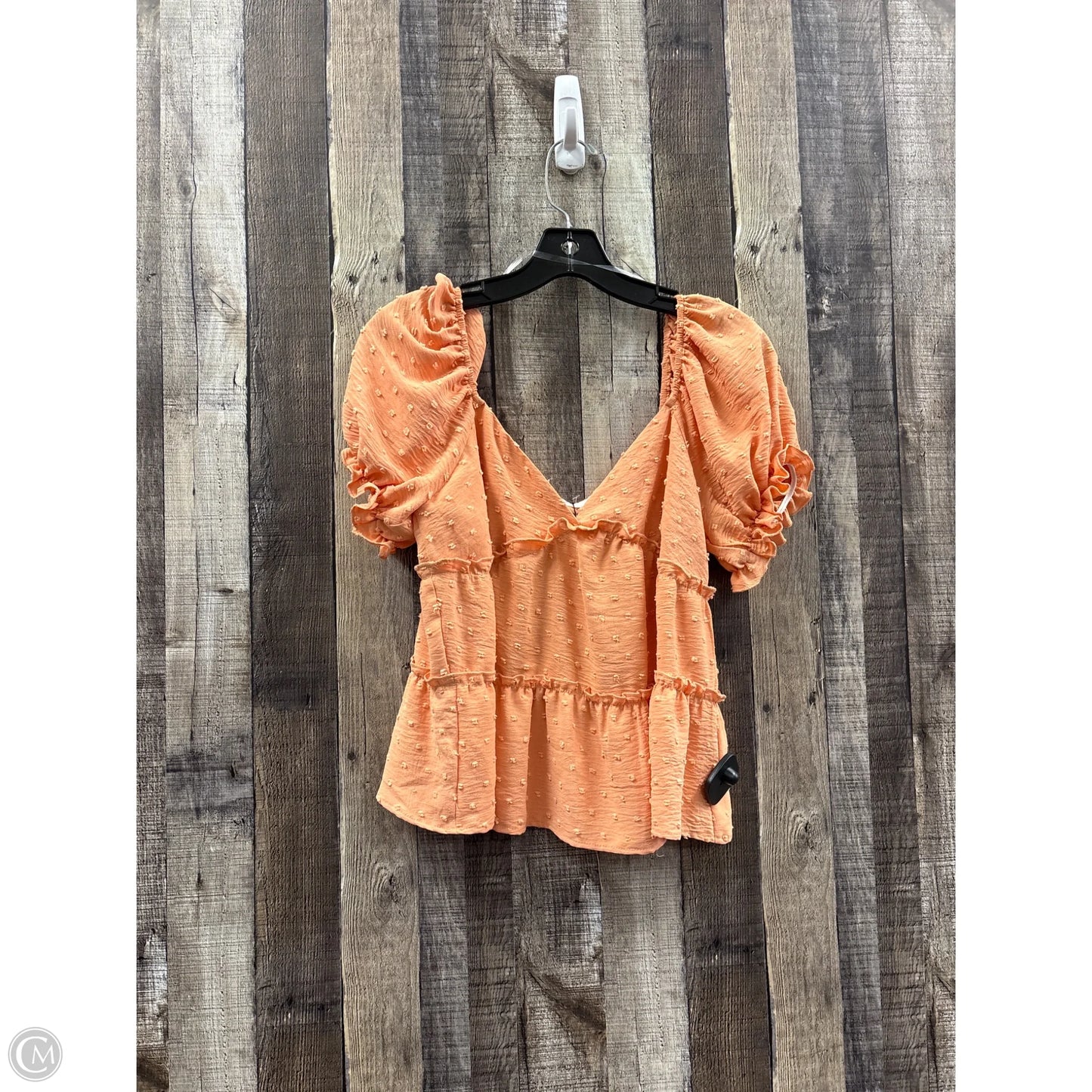 Top Short Sleeve By Lush In Peach, Size: M