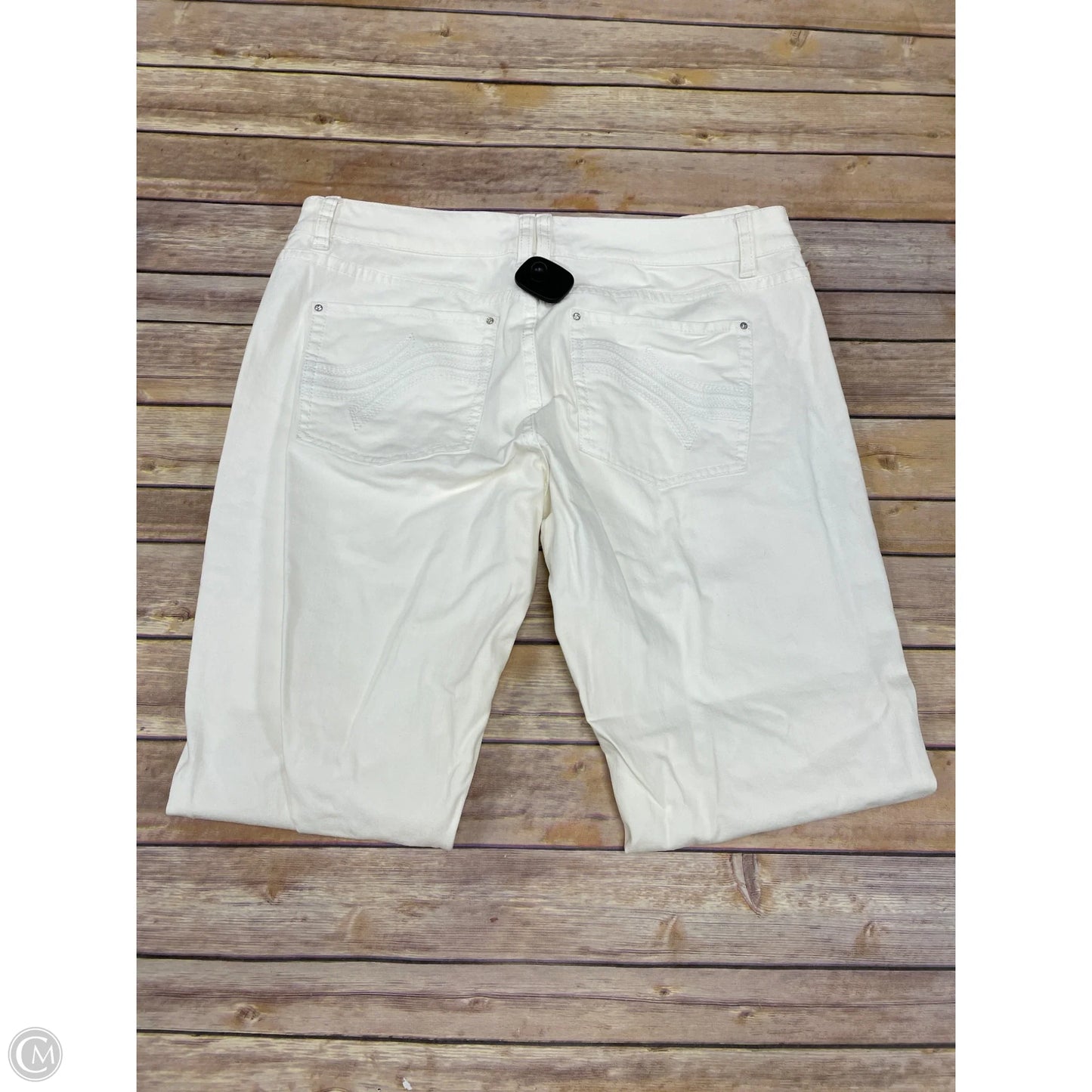 Jeans Boot Cut By White House Black Market In Cream, Size: 12