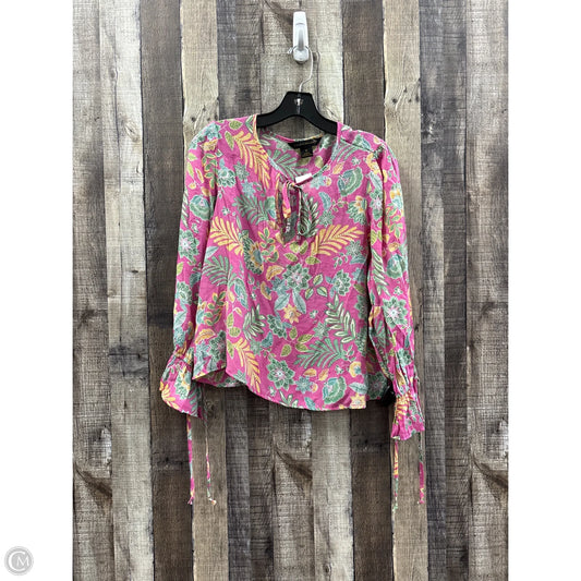 Top Long Sleeve By Counterparts In Floral Print, Size: S