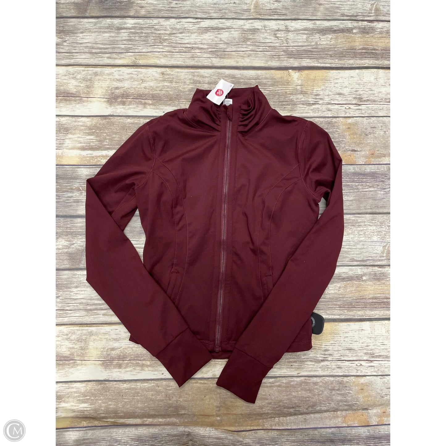 Athletic Jacket By 90 Degrees By Reflex In Maroon, Size: S