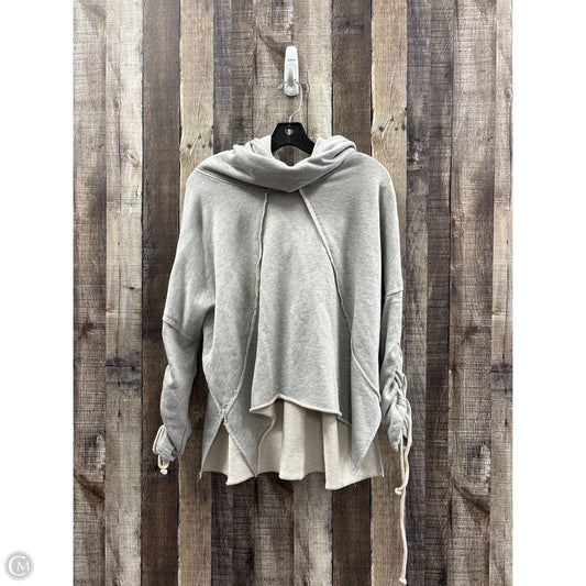 Sweatshirt Hoodie By Pol In Grey, Size: M