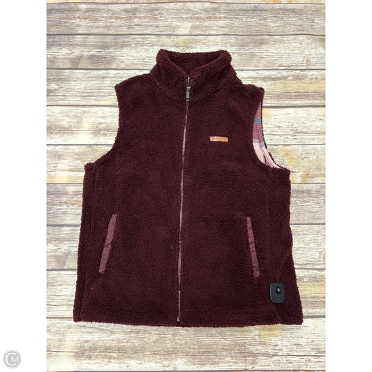 Vest Faux Fur & Sherpa By Sage In Maroon, Size: M