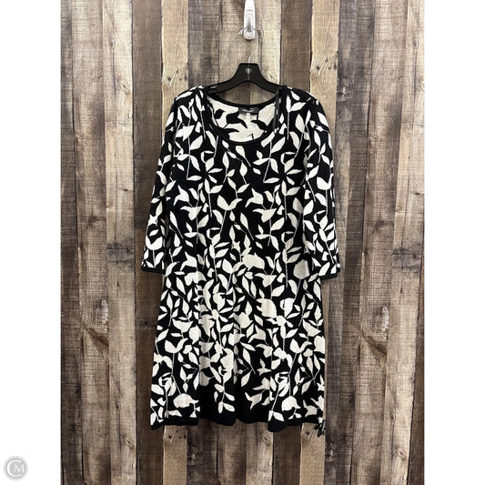 Dress Casual Midi By Nine West In Black & White, Size: Xl