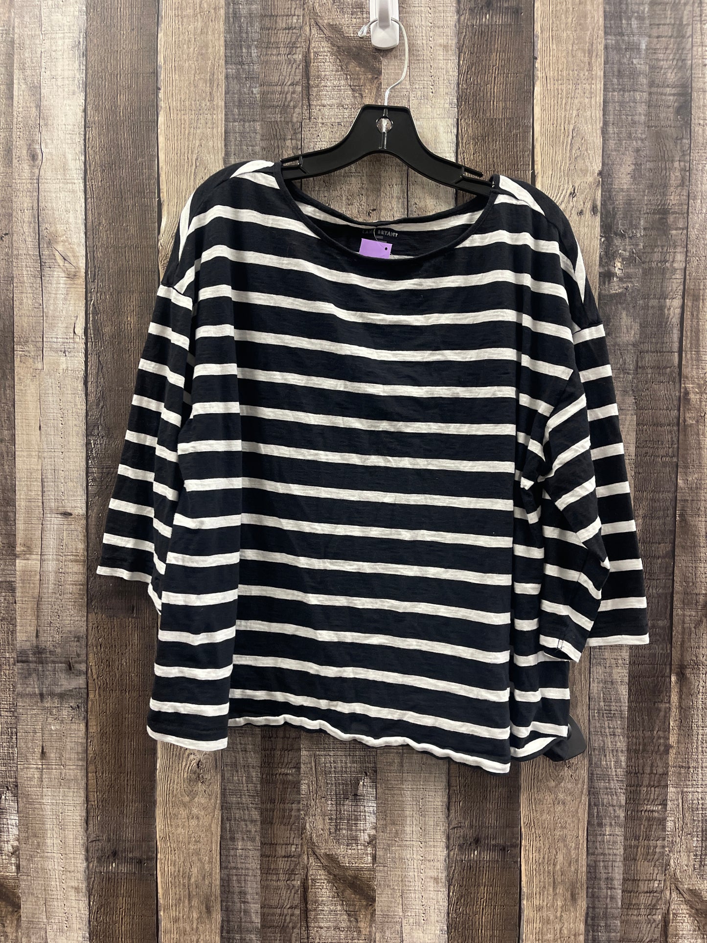 Striped Pattern Top 3/4 Sleeve Lane Bryant, Size Xl (18-20)