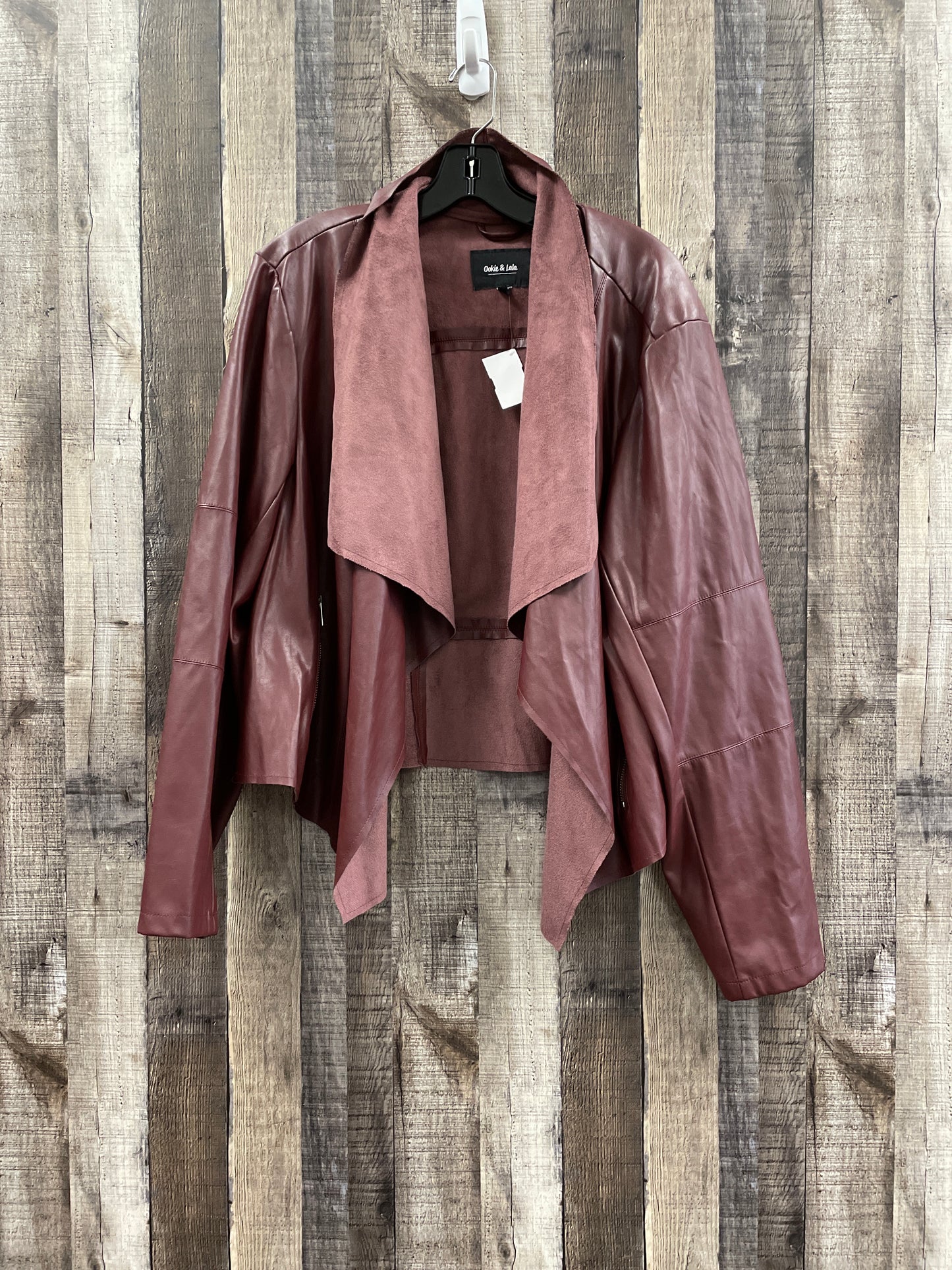 Jacket Moto By Clothes Mentor In Red, Size: 2x