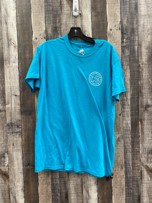 Top Short Sleeve By Cme In Teal, Size: M