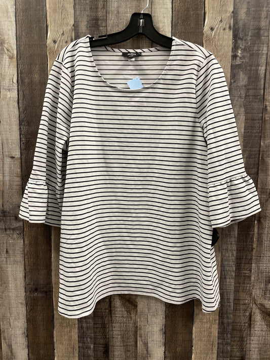 Top Long Sleeve By Alfani In Striped Pattern, Size: Xl