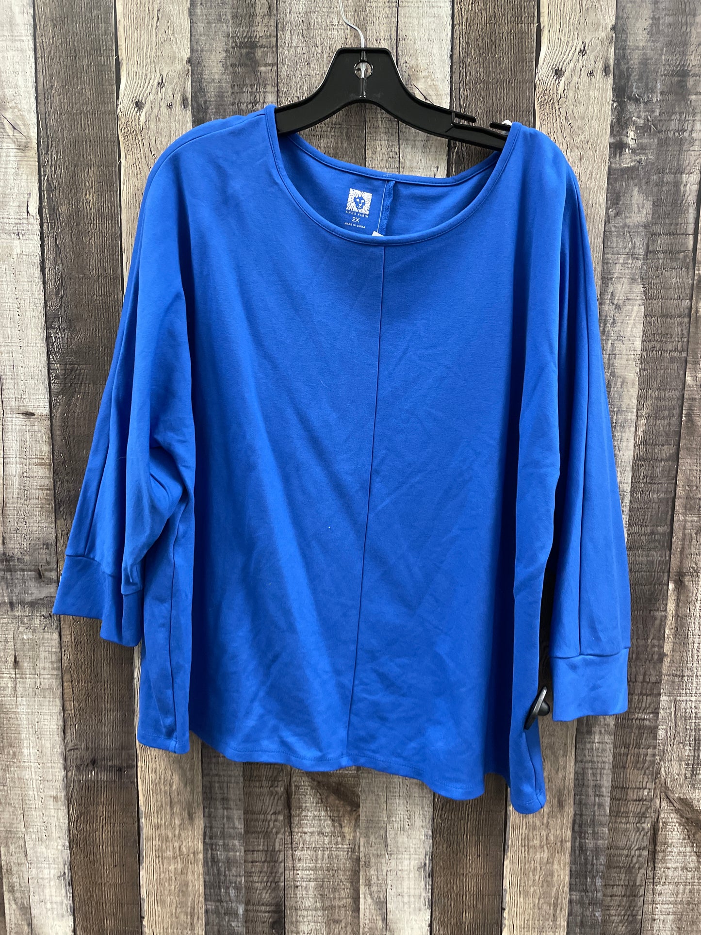 Top Long Sleeve By Anne Klein In Blue, Size: 2x