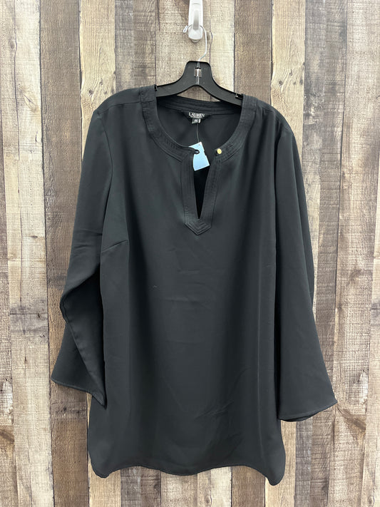 Blouse Long Sleeve By Ralph Lauren In Black, Size: 2x