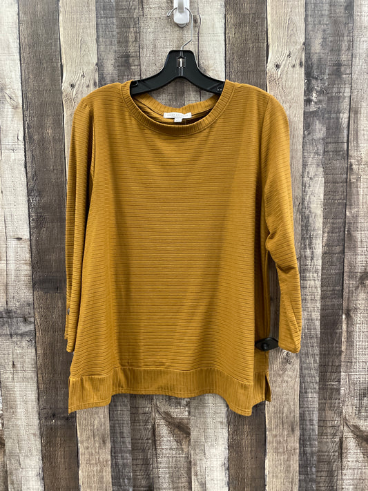 Top Long Sleeve By Green Envelope In Bronze, Size: L